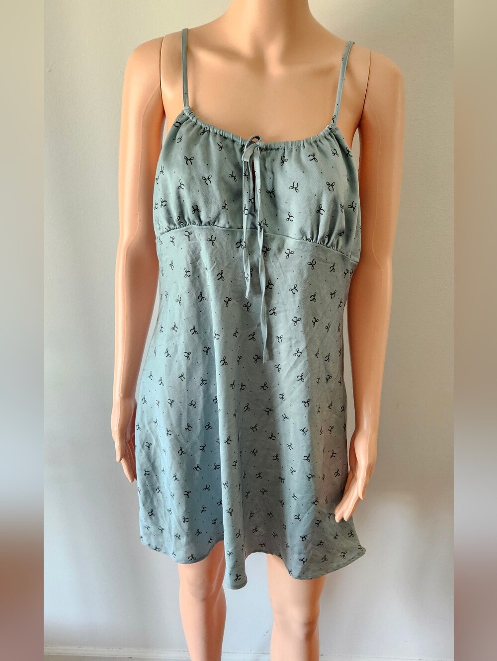 Sage Bow Print Dress